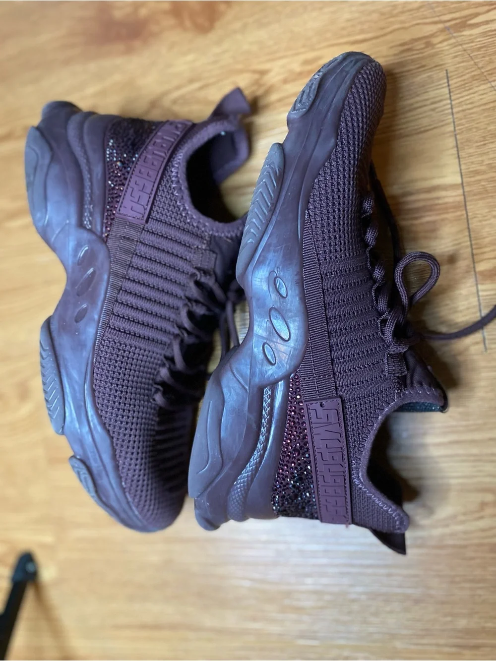 Steve Madden Plum Crystal-Embellished Fashion Sneakers - Picture 3 of 4